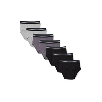 Afbeelding van Amazon Essentials Men&#039;s Katoenen onderbroeken zonder labels, Pack of 7, Heidegrijs/Houtskool/Zwart, XS