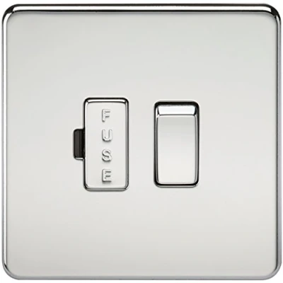 Afbeelding van Knightsbridge Schakelaarstopcontacten Spur 13A geschakelde gesmolten Polished Chrome gepolijst chroom