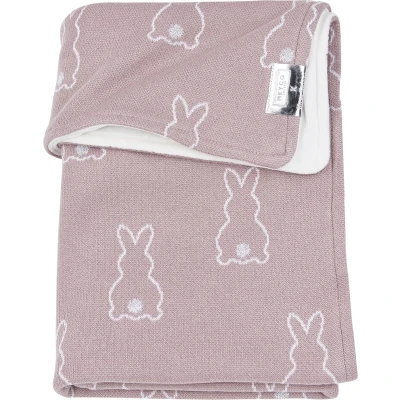 Afbeelding van Meyco X Mrs. Keizer baby ledikantdeken velvet 100x150 cm Rabbit lilac