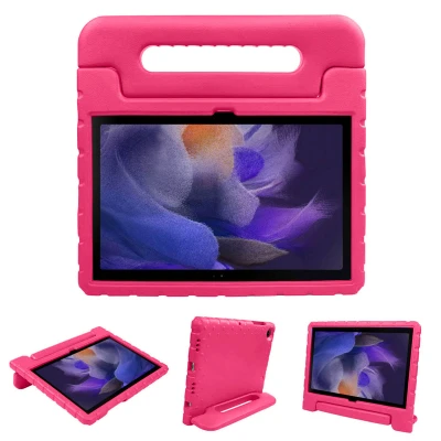 Afbeelding van Samsung Galaxy Tab A8 Hoes: iMoshion Kidsproof Backcover met handvat Shockproof/Valbescherming Softcase,Backcover Roze Siliconen En TPU (zacht
