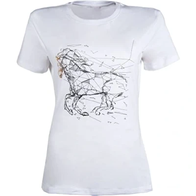 Afbeelding van HKM T Shirt Geometrical Horse Wit XL