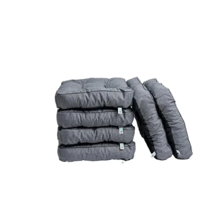Afbeelding van TexDeko® Set van 6 premium stoelkussens, 70 x 12 cm, zitkussens met uv bescherming en waterafstotend, vloerkussen, voor tuin, vrije tijd zomer, grijs