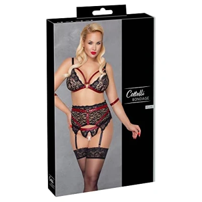 Afbeelding van Cottelli bondage Beha set Zwart/Rood