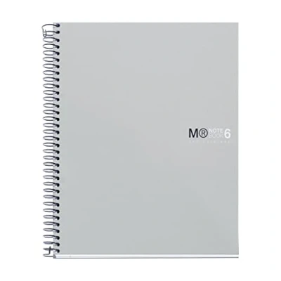 Afbeelding van Miquelrius Notitieboek A5 Notebook The Original, 6 gekleurde strepen, omslag van polypropyleen, ondoorzichtig, afmetingen 148 x 210 mm, 2 gaten, 150 vellen 70 g/m², geruit, 5 grijs