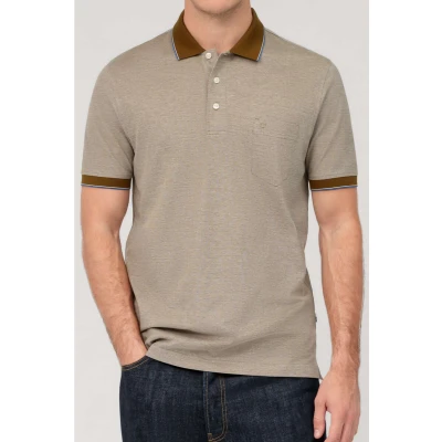 Afbeelding van OLYMP Casual Regular Fit Polo shirt Korte mouw kaki
