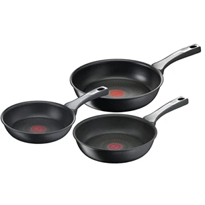 Afbeelding van Tefal Unlimited ON G2599102 koekenpannenset 20/24/28 cm, 100% Veilige en Sterke Titanium Coating, Thermo Signal, Vaatwasmachinebestendig, Alle Warmtebronnen inclusief Inductie, Recyclebaar