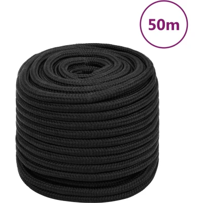 Afbeelding van vidaXL Boottouw 18 mm 50 m polypropeen zwart