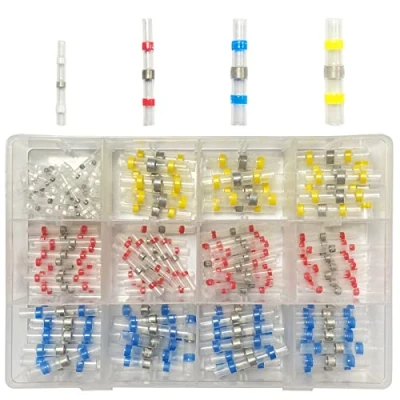 Afbeelding van Newaner 200 stuks kabelverbinders, waterdicht geïsoleerd, 4 maten, 26 10 AWG, soldeerverbinders met krimpslang, krimpkous, krimpverbinders voor elektronica industrie, krimpverhouding 3:1