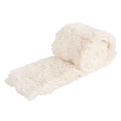 Afbeelding van Ideen mit Herz Kunstbontband, pluche, bontstof, 8 cm breed, 2 m lang, ideaal voor knutselen, naaien, decoreren, tafelloper