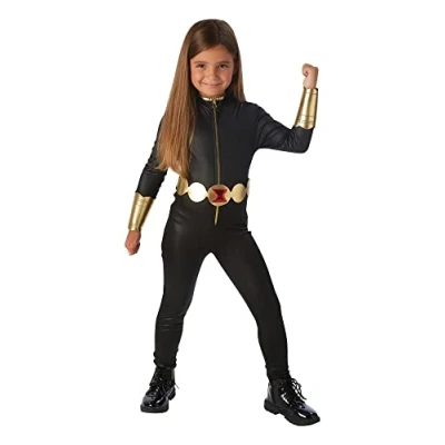 Afbeelding van Luxe Black Widow Avengers™ kostuum voor meisjes Verkleedkleding