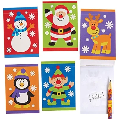 Afbeelding van Baker Ross FX404 Kerstmis vrienden Memoblokjes Pak van 10, Notitieboek voor Kinderen, Zak Feestzakjes Vuller