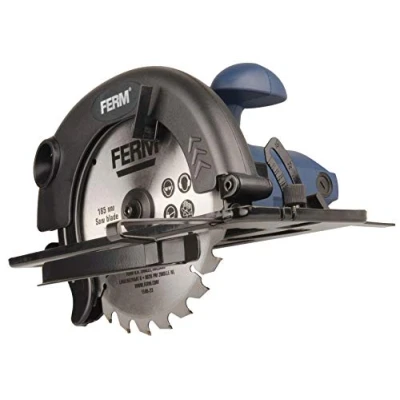 Afbeelding van FERM CSM1039 Cirkelzaag 1200W 185mm Zaagcapaciteit 65mm Parallelgeleider Schuine hoek instelling 45t/m90 24 tanden TCT zaagblad Spindelblokkering Ergonomische handgreep Soft grip 3 meter rubber kabel Cirkelzaagmachine