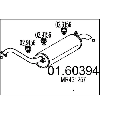 Afbeelding van MTS 01.60394 Einddemper 1120mm