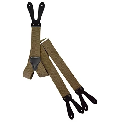 Afbeelding van Olata Y Vorm Formele Unisex Bretels met Knopen 3,5 cm. Crèmekleurig