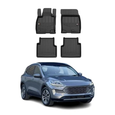 Afbeelding van Vloermatten rubberen matten compatibel met Ford Kuga III 2020 2023 OMAC premium 3D zwart TPE rubber