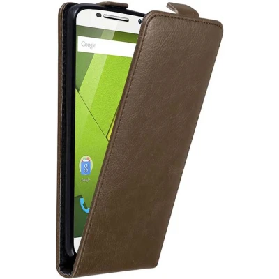 Afbeelding van Cadorabo Hoesje geschikt voor Motorola MOTO X PLAY in KOFFIE BRUIN Beschermhoes Flip Case Cover magnetische sluiting