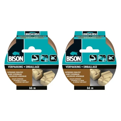 Afbeelding van 2x Bison Tape Verpakking Original 66 m