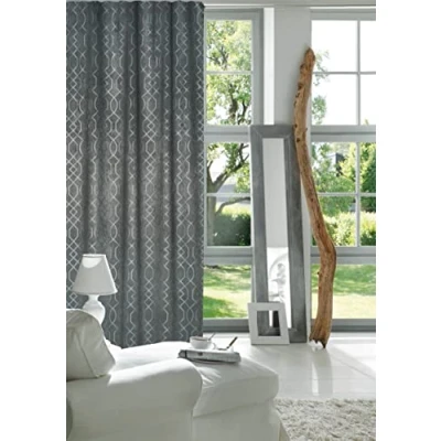 Afbeelding van Elbersdrucke Equinox 07 kant en klare decoratie, polyester, antraciet, zilver, 255 x 140 cm