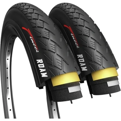 Afbeelding van Fincci Fietsband 700 x 38c paar 28 inch, niet lekke vouwbanden, 40 622, racefietsmantel met 1 mm lekbescherming voor weg, mountainbike, MTB, toerfiets set van 2 compleet zwart