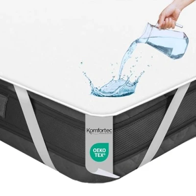 Afbeelding van Komfortec Waterdichte Matrasbeschermer 120x200 cm Matrasbeschermhoes Ademende Matrashoes Niet Krakende Incontinentiemateriaal Wit