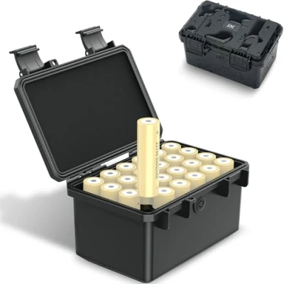 Afbeelding van JJC 21700 Batterij Case Houder Doos Waterbestendig voor 24 Stuks 21700/20700 en Alle soortgelijke Size Batterijen, Batterijen Opbergkoffer Organizer