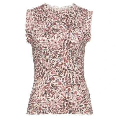 Afbeelding van Vivance Top, Dames, Maat: 32, Creme mauve bedruckt