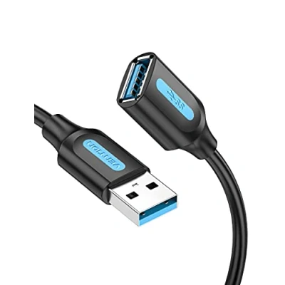 Afbeelding van VENTION USB 3.0 Verlengkabel, A Mannelijke naar Vrouwelijke Kabel Datakabel 5 Gbps Gegevensoverdracht Compatibel met Toetsenbord, Muis, Flashdrive, Harde Schijf, Printer, en Scanner(0,5M)