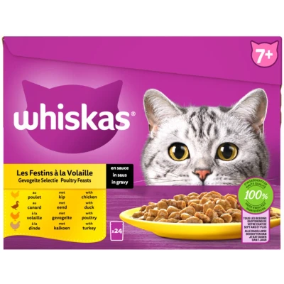 Afbeelding van 2x Whiskas Senior Multipack Gevogelte Selectie in Saus 24 x 85 gr