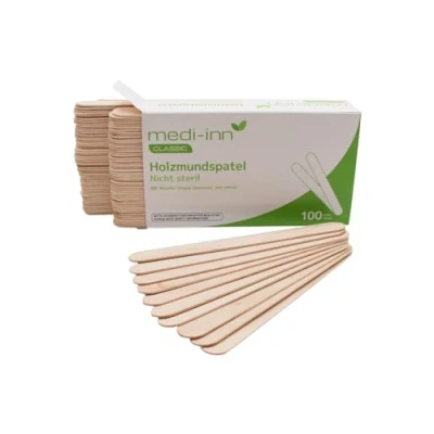 Afbeelding van Medi Inn houten spatels 100 stuks mondspatels ambachtelijke grootte 150 x 18 1,5 mm