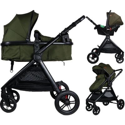 Afbeelding van Ding Liam Forest Green 3 in 1 Combi Kinderwagen Incl. Autostoel DI 381713