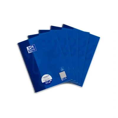 Afbeelding van Oxford Collegeblok A4 geruit, 80 vellen, geperforeerd, blauw, 5 stuks