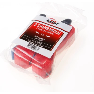 Afbeelding van Kelfort Spanband 1 delig 25MM Met Klemgesp 150/300dan Rood 2MTR A 2 STUKS