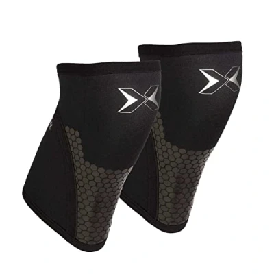 Afbeelding van PICSIL paar neopreen crosstraining sportkniebeschermers, 5/7 mm meniscus en ligamentbescherming, ademend antislip voor hardlopen, training, basketbal, unisex (5mm Zwart, M)