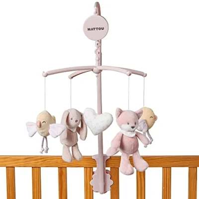Afbeelding van Nattou Baby Muziek Box Mobiel Alice en Pomme Oudroze