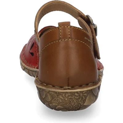 Afbeelding van Josef Seibel Rosalie Ballerina&#039;s met enkelbandjes, Dames, Maat: 36, Rubin kombi Leer