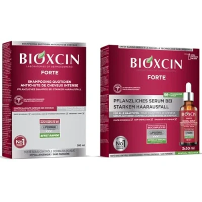 Afbeelding van Bioxsine Forte Sparset voor intensieve haaruitval, 300 ml shampoo + 3 x 50 serum