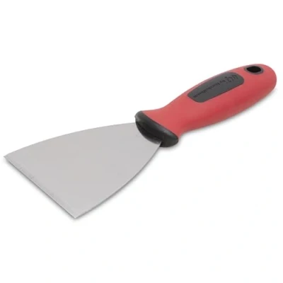 Afbeelding van Marshalltown stijve schraper met softgrip handvat en breed uiteinde, gemaakt van koolstofstaal, breedte: 76 mm
