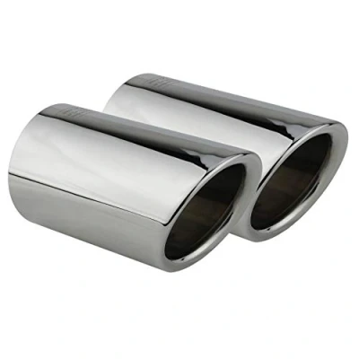 Afbeelding van Uitlaatsierstuk Uitlaat Trim 2 stuks Eindstuk Tip Auto Eindpijp Uitlaatpijp chroom gepolijst roestvrij staal Plug &amp; Play compatibel met VW Golf 6 VI 7 VII voor 60mm L&amp;P A290
