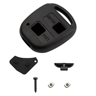 Afbeelding van Konuooer Auto afstandsbediening met 2 rubberen knoppen behuizing afdekking voor Aygo Corolla Yaris RAV4 Prado Avensis Land Cruiser Previa Echo Tarago Alphard