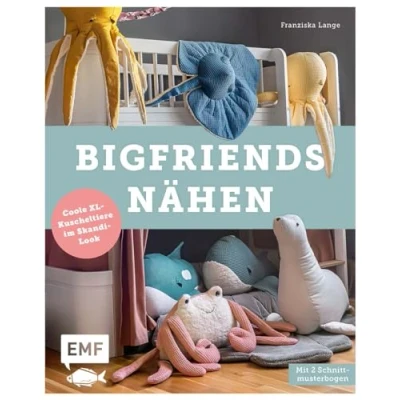 Afbeelding van BigFriends nähen: Coole XL Kuscheltiere im Skandi Look Mit 2 Schnittmusterbogen
