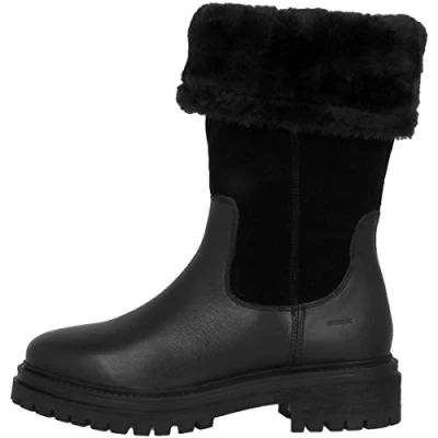 Afbeelding van Geox Iridea Snowboots, Dames, Maat: 37, Black Leer