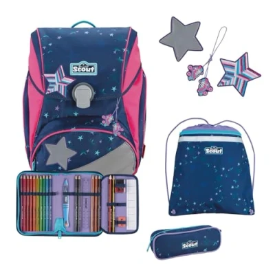 Afbeelding van Scout Schooltas Alpha Set 4 delig Pretty Star Donkerblauw
