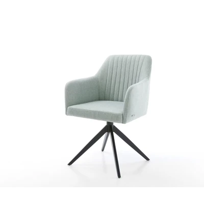 Afbeelding van DELIFE Draaistoel Greg Flex stripes mint kruisframe breed zwart 360 draaibaar rocker functie pocketveer kern