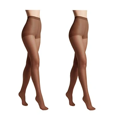Afbeelding van Conte elegant 2 pack duurzame semi matte damespanty&#039;s dunne met gemarkeerde slipjes gladde SOLO 20 kleur Mokka maat 5