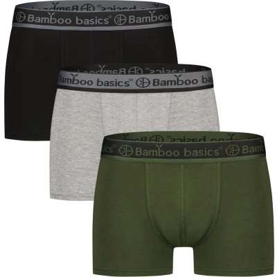 Afbeelding van Boxershort Bamboo Basics Men Liam Black Army Grey (3 Delig) S