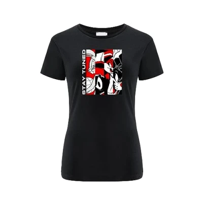Afbeelding van ERT GROUP Origineel en officieel gelicentieerd door Looney Tunes Zwart Dames T Shirt Space Jam 018, Eenzijdige Overdruk, Maat XL, 018 Zwart, XL