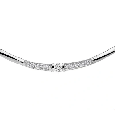 Afbeelding van Zilveren Ketting Tussenstuk Zirkonia 4 mm x 42 45 cm lang
