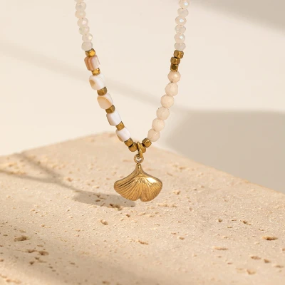 Afbeelding van Ketting Poederroze met Schelpje