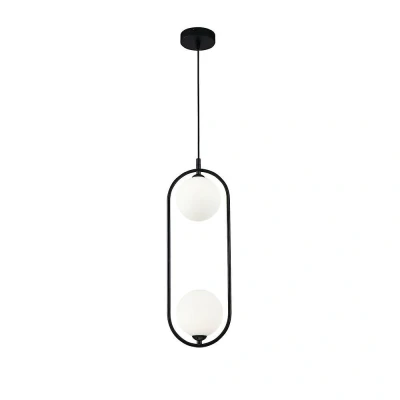 Afbeelding van Maytoni Ring hanglamp 2 lamps zwart/wit