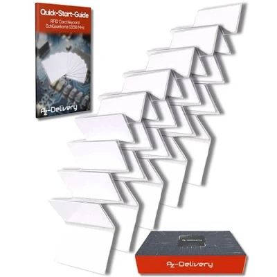 Afbeelding van AZDelivery 50 x RFID Keycard Card 13,56MHz Schlüsselkarte Karte MF S50 (13,56 MHz) kompatibel met Arduino inklusive E Book!